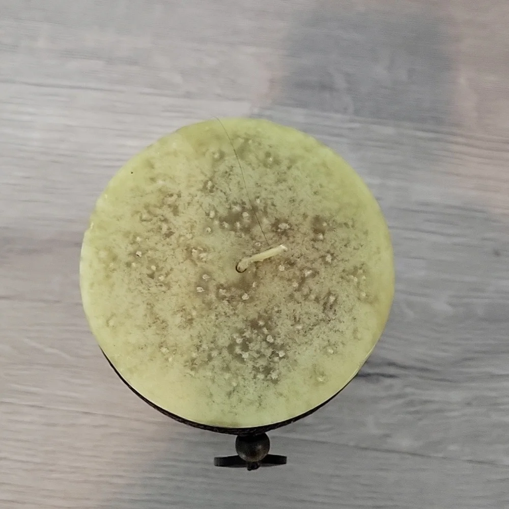 Pier 1 Citrus Cilantro Column Candle Green & brown 4x8